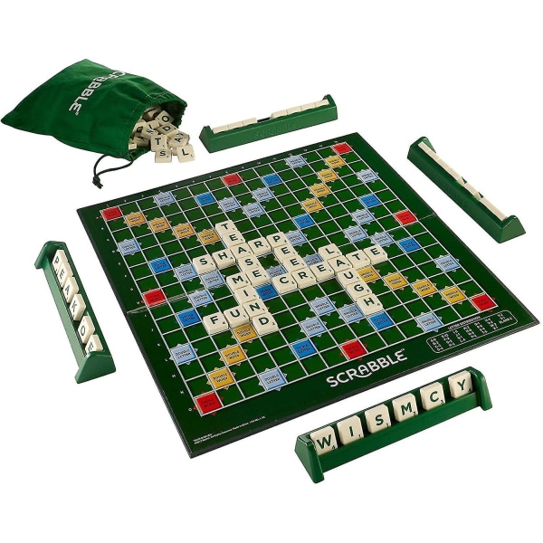 Scrabble Grand Folding Edition med roterende spillebrett i tre[HK]