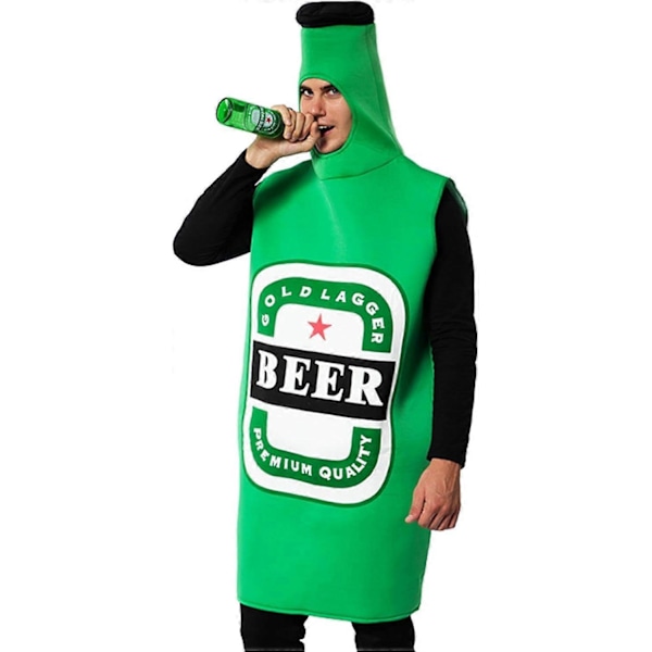 Ølflaske Kostyme for Menn, Ølflaske Kostyme for Voksne - Rollelek Oktoberfest Antrekk, Morsomt Halloween Kostyme med Ølflaske, Cosplay C[HK]