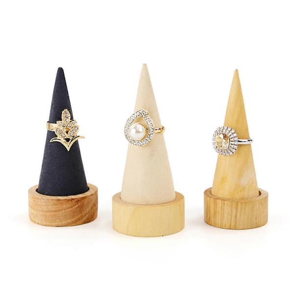 Ring Display Ornament Smykkeholder i Træ til Opbevaring[HK]
