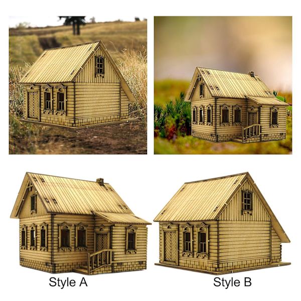 1/72 Trä Europeiskt Hus För Mikro Landskap Sandbord Arkitektur Modell Stil A[HK] Style A 8cm