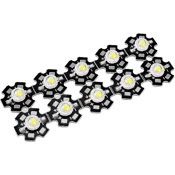 280-350ma 1W LED-chiplampa COB-ljuspärlor Ren vit Superljus Hög effekt för strålkastare 10 st [HkkK]
