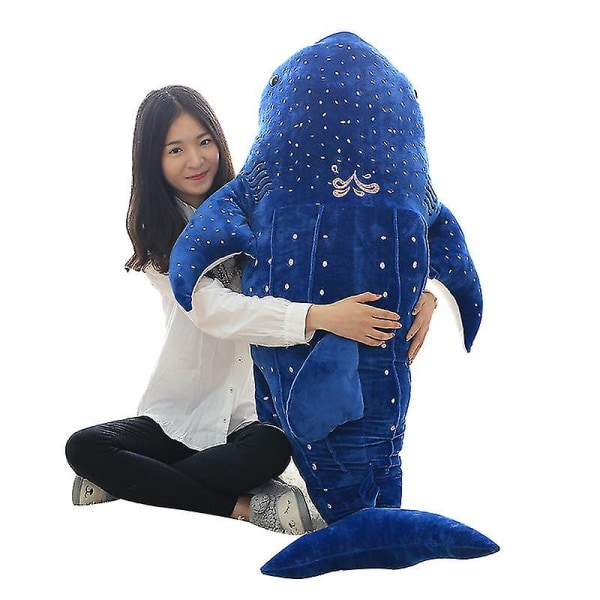 Naturtrogna djur Whale Shark Plyschleksakskudde Stor haj stoppad leksak för barn Pojkar Jul Födelsedagspresent -50cm/70cm/100/120cm[HK] 50CM