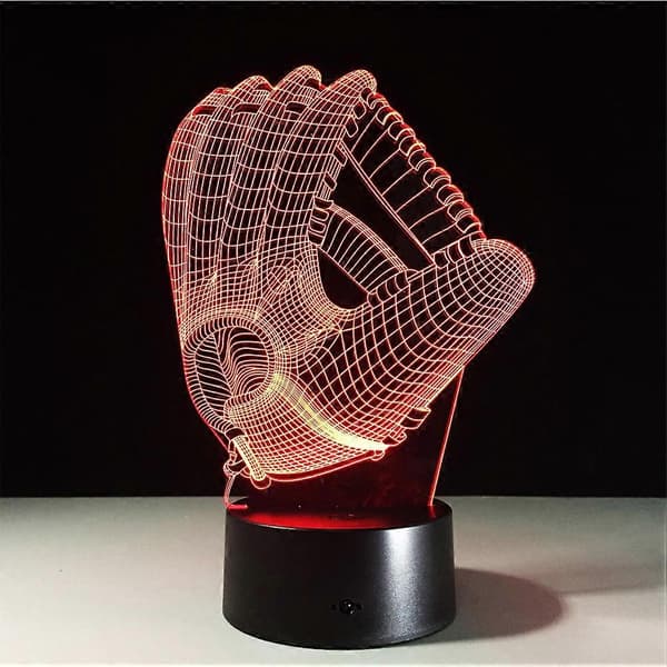 3D Baseballhandske Natlampe til Belysning Akryl Lampe Touch[HK]