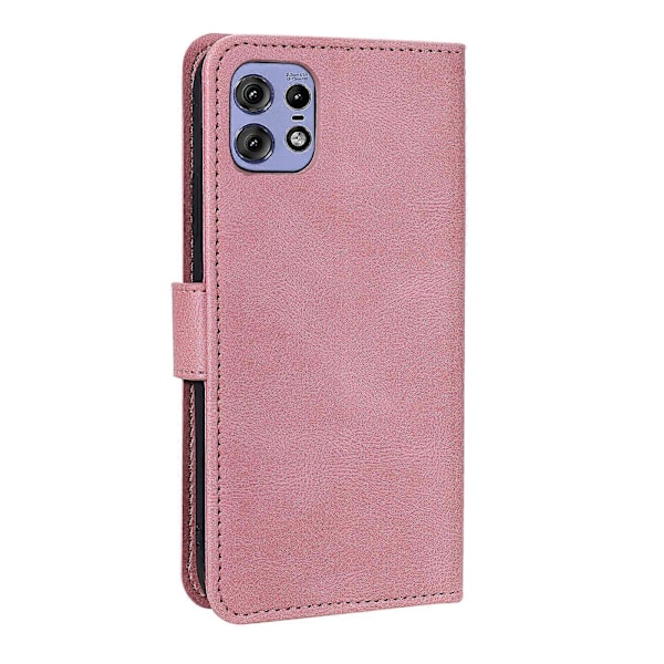 Motorola Edge 50 Pro 5G -kotelo, nahkainen suojakotelo [HK] Rose Gold