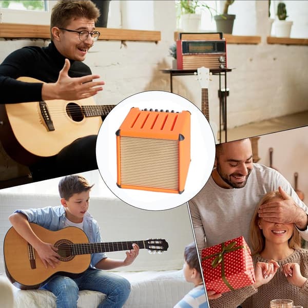 Gitarrplektrumfodral | Retro 3D-printad förvaring för gitarrplektrum - 3D-printat gitarrplektrumfodral med stor kapacitet - Julklapp Födelsedagspresent för, Sva[HK] Orange