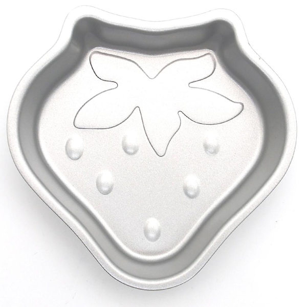 Non-stick kageform i hjerteform med jordbær, til bagning af ostbrød, gelébudding, køkkenudstyr [HkkK] Silver Strawberry heart