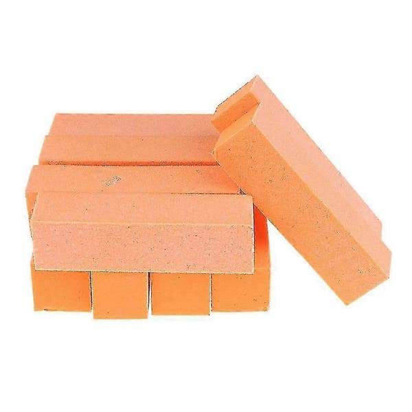 2025 2xMasser 10 neglekunstbufferfiler Blok Manicure Buffing Slibning Polering Orange[HK]