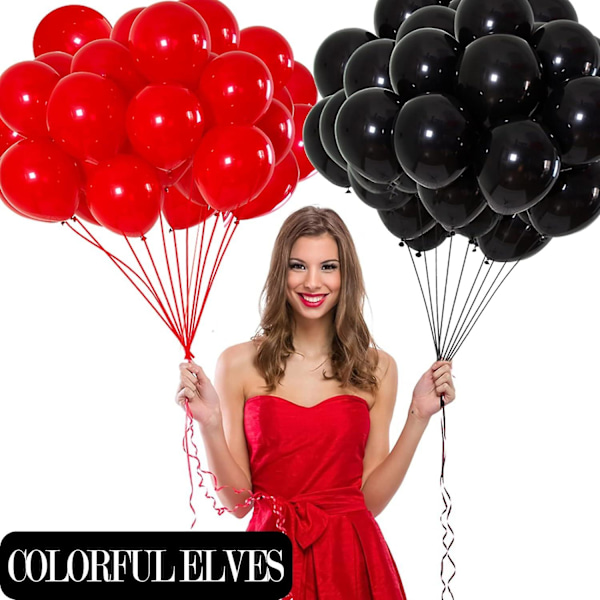 12 tommer 100 stk. Metalliske Krom Sorte Balloner Latex Helium Skinnende Tykke Balloner Festdekoration [HK]