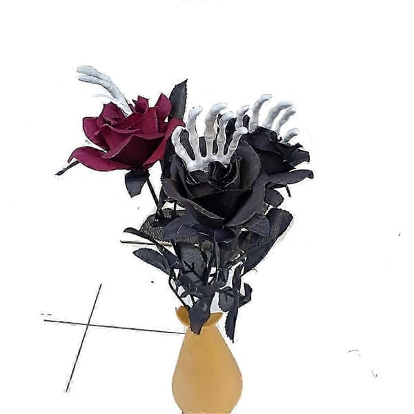 Halloween Roseblomst med Håndknogle til Halloweenfest Spøgelseshusindretning[HK] A