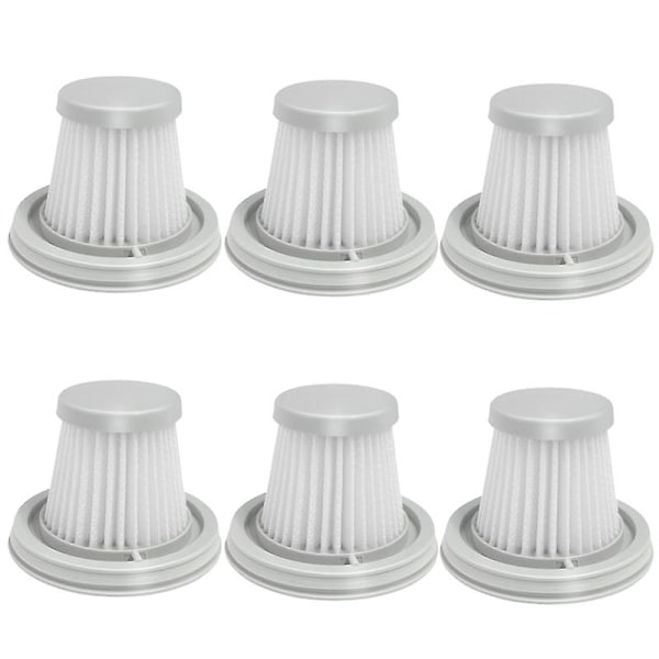 6 stk HEPA-filter til MIJIA håndholdt støvsuger Hjem Bil Mini Trådløs Vaskbar Filter Reservedele[HkkK] As Shown