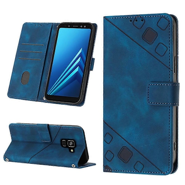 Læder Etui Til Samsung Galaxy A8+ 2018[HK] Blue