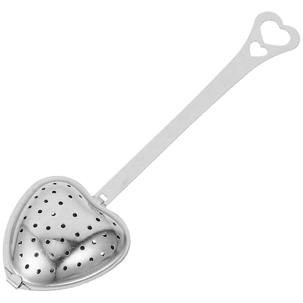 Te-si af rustfrit stål hjerteformet te-si tefilter [HK] 14.50X4.50X2.50CM Silver