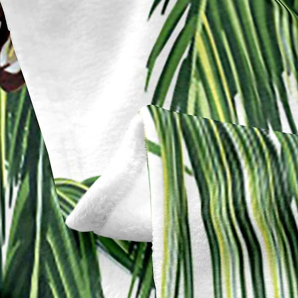 Palm Tree Fleece Tæppe, Helårs Palm Leaf Sengetæppe Botanisk Natur Fuzzy Tæppe Til Seng Sofa, Soveværelse Plys Tæppe Leaf Bra[HK] 60x50in 150x125cm
