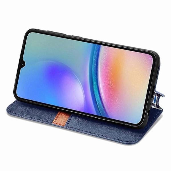 For Samsung Galaxy A05s 4G Lærdeksel med preget rombemønster lommebok telefondeksel[HK] Style B Multicolor