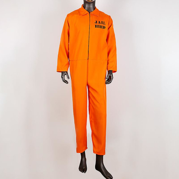 Mænd Og Kvinde Fange Jumpsuit Dragt Cosplay Kostumer Halloween Fest Karneval Unisex Orange Fængsel Fængsel Fængsel Kriminel Kjole[HK] XL 175-185cm Adult 1