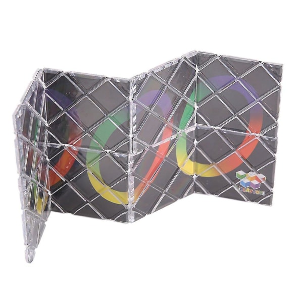 8 paneler 3 ringar magisk hopfällbar Twisty Cube Puzzle, Svart[HK]