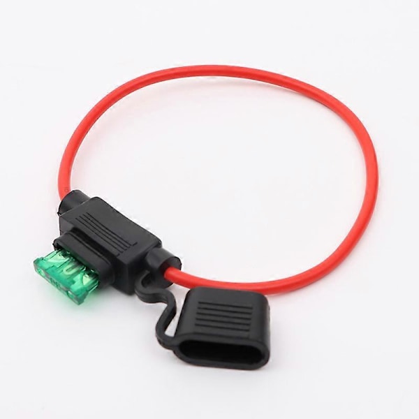 2-pack 12ga Säkringshållare, Inline Säkringshållare 12 Gauge Säkringshållare 12v Vattentät Pigtail Bladsäkringsrelä med 30AMP ATC Säkringar[HK]