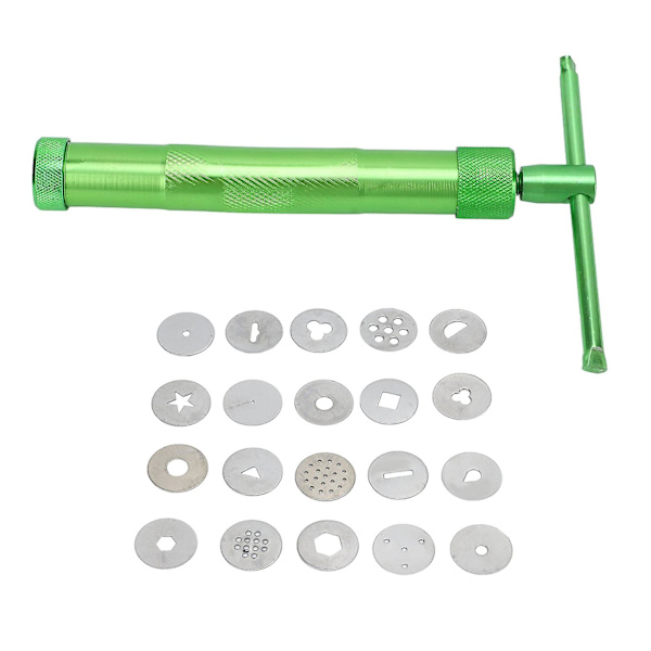HKK  Sockerpasta Extruder Rostfritt Stål Keramiklera Extruder Roterande Tårta Fondant Dekorering Verktyg Set