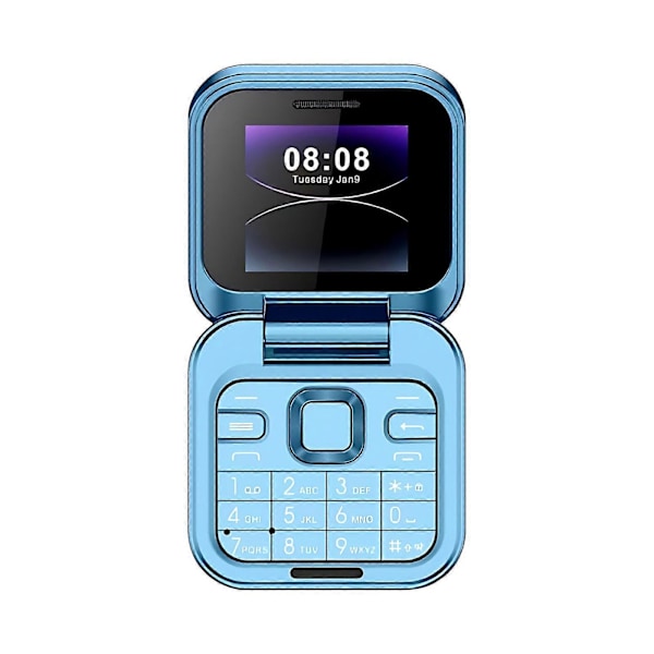 2024 Ny Mini Flip Mobiltelefon 2 SIM-kort Liten Skärm Vikbar Mobiltelefon Olåst Flip Telefon 2G Flip Mobiltelefon För Seniorer[HK] Blue