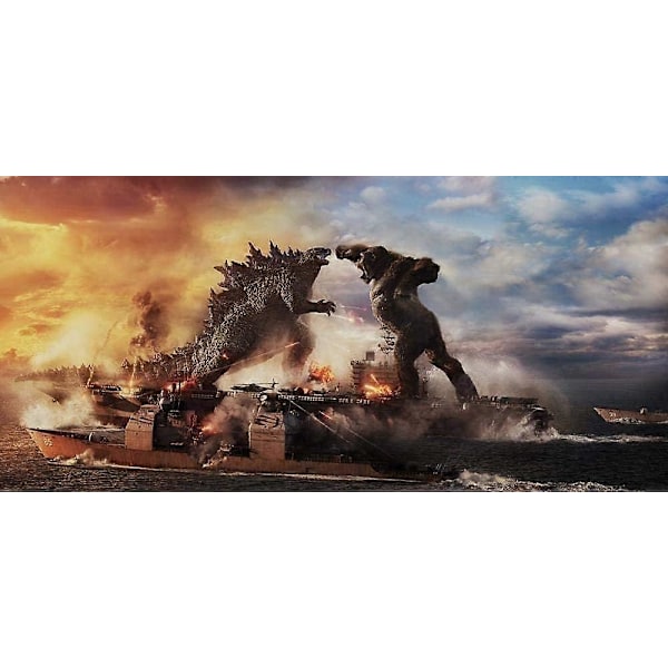 Pussel för vuxna 300/500/1000 bitar Godzilla vs Kong Pussel för barn Pedagogiska leksaker Intellektuellt spel Gåva Tonåringar DIY Hemunderhållning [HK] 500 Pieces