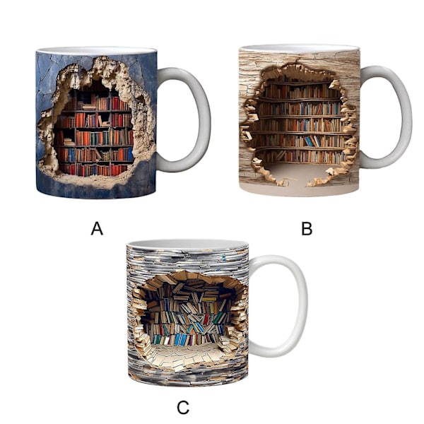 3D Bokhylle Kanne, Biblioteks Kanne, Katt Bokhylle Kanne, Bibliotekar Gammel Bok Kanne[HkkK]