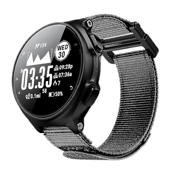 Til Garmin Forerunner 220/230/235/630/735XT Loop Fastener Urrem 20mm Nylon Udskiftningsrem Black