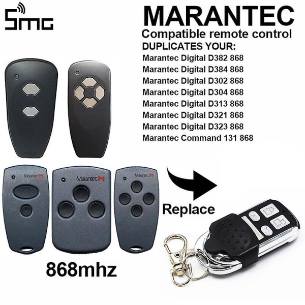 868 Mhz Garasjefjernkontroll Marantec portdøråpner for D302 D304 D321 D323 D382 D384 131 Digital 302 868,3 Mhz kontroller