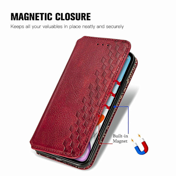 Samsung Galaxy A05s 4G Nahkakotelo, kohokuvioitu vinoneliökuvio, lompakkokotelo [HK] Style D Multicolor
