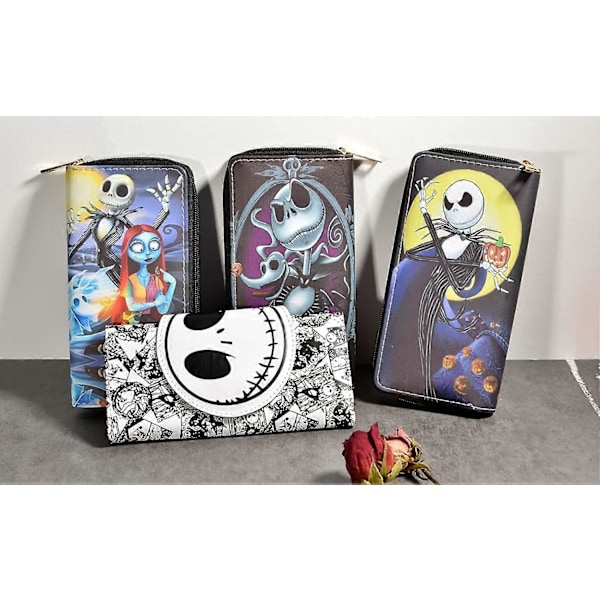 Nightmare Punge Kort Holder Tasker Stor Kapacitet Lynlås Telefon Clutch Fødselsdagsgaver til Kvinder Kone Datter (Jack)[HK]