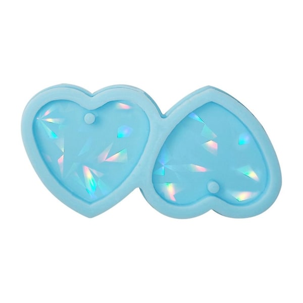Holografisk hjerte øredobber mold smykker støpeform for gjør-det-selv øredobber nøkkelring