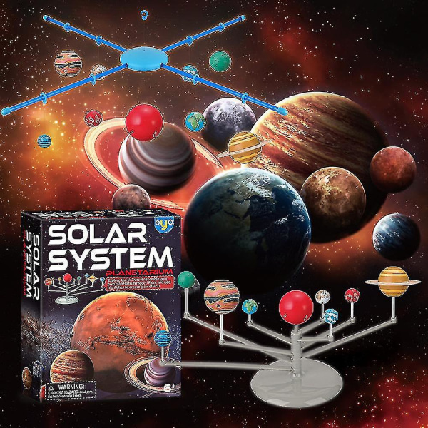 Solsystem for barn, astronomi solsystem modellsett, planetarium projektor STEM-leker med 8 planeter romleker[HK]