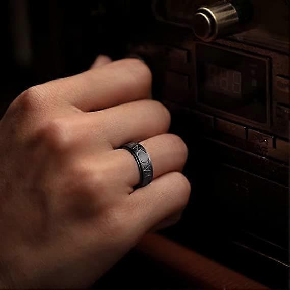 Mænds Fidget Ring Sort/Guld/Rosa Guld/Regnbue 8mm Rustfrit Stål Ring Spinner Ring Til Mænd Kvinder Stress Angstdæmpende Roterende Ring Finger[HK]