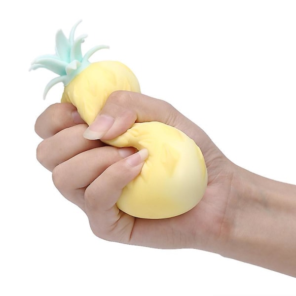 Sjov Dekompressionsventil Ananas Klemmebold Gave Squishy Squeeze Stressaflastning Fidget Sensoriske Legetøj Simulering Frugt Mad[HK] Large yellow