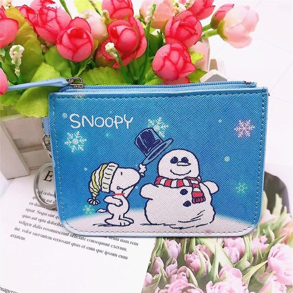 24 stiler Snoopy Fashion kortholder Myntpung Kawaii Tegneserie Anime Måltid Adgangskontrollkort Buss kortveske med nøkkelring Gaver[HK] V