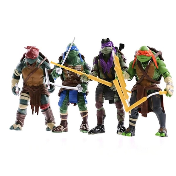 Sarjakuva Ninja Turtles -hahmot, 4 kpl 5 tuuman toimintahahmoa Klassinen malli Leikkisetti Lahja lapsille[HK] Green