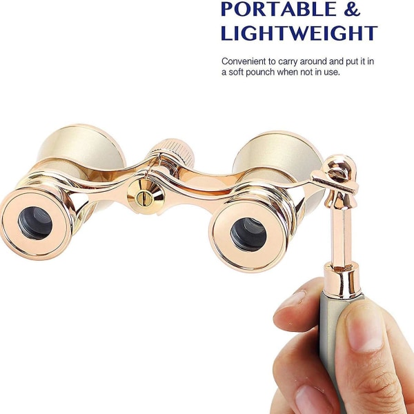 2023ny kikkert kompakt og lett med innebygde sammenleggbare teaterbriller, justerbart håndtak[HK] Golden