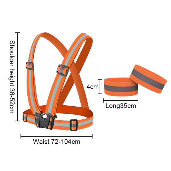 2-Pack - Reflexsele för Vuxna & Barn / Reflexväst - Reflex MultiColor en en one size[HK] Orange-red