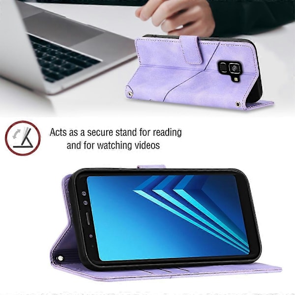 Læder Etui Til Samsung Galaxy A8+ 2018[HK] Light Purple