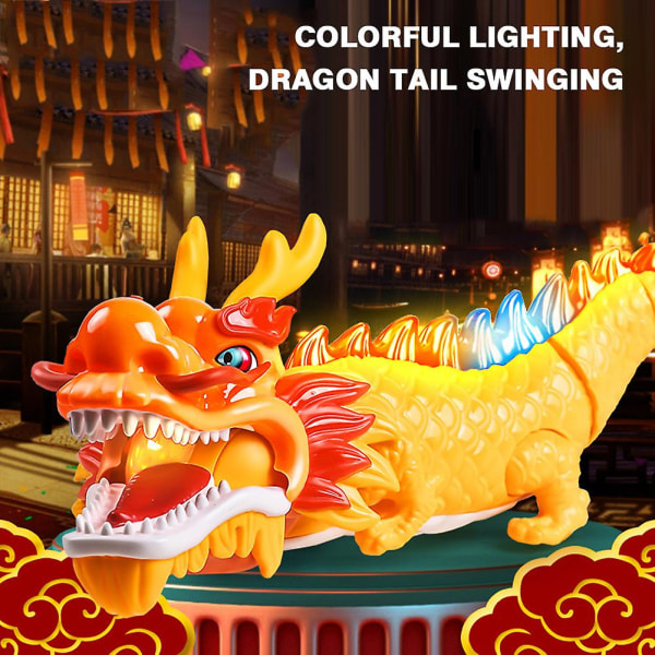 Elektrisk Swing Dragons Danselegetøj med farverigt lys Sjov letvægtslyd let legetøj til drenge piger[HK]