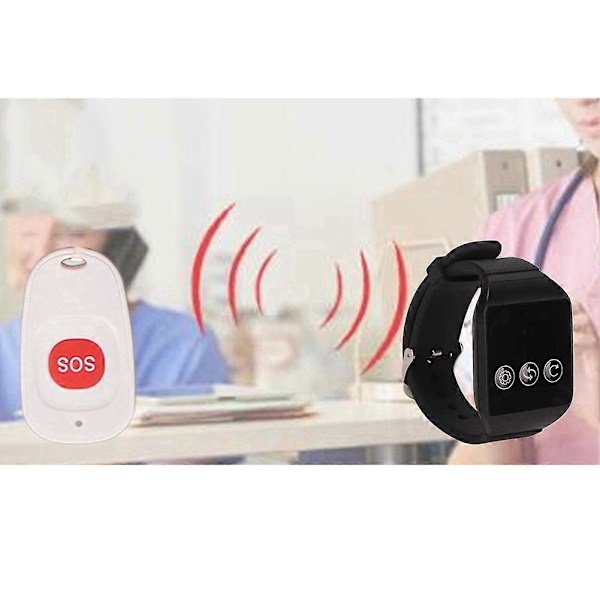 Pårørende Pager SOS Trådløs Vandtæt Stabilt Signal Vibration Bærbar Fjernbetjent Sygeplejerske Alarmsystem[HK] Photo Color