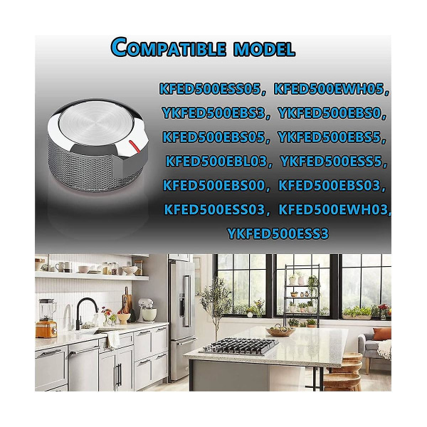 HK  W11156487 W10823529 För ugnsspisvred, utbytesvred för spis, kontrollhastighet (1-pack Silver