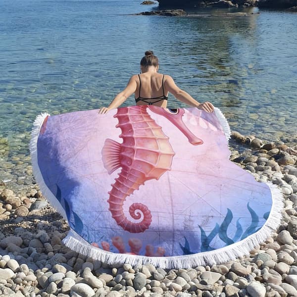 Mikrofiber håndklæde 100x100cm med frynser til badeværelset [HK] A