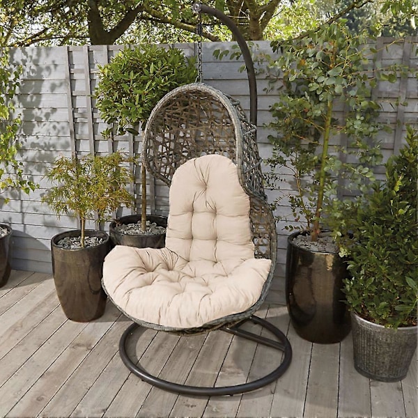Hängande Äggstol Tjock Sittdyna Gungstol Kudde, Beige[HK]