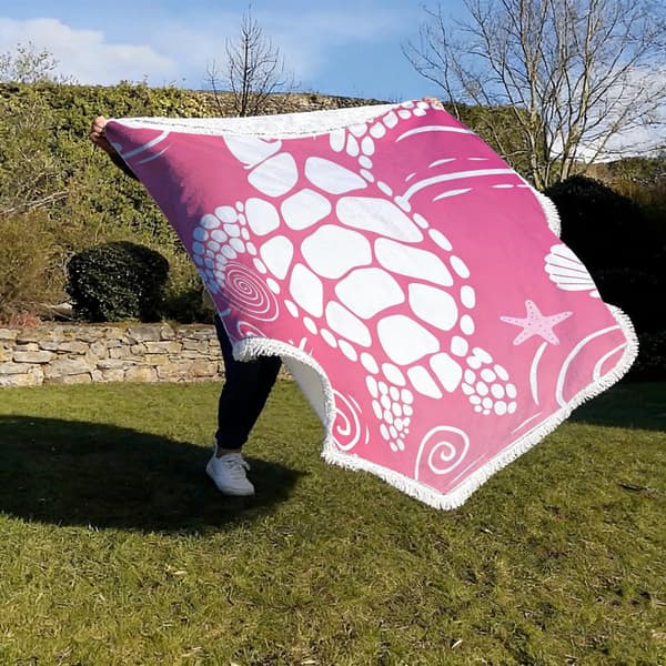 Mikrofiber badehåndklæde 100x100 cm med frynser E