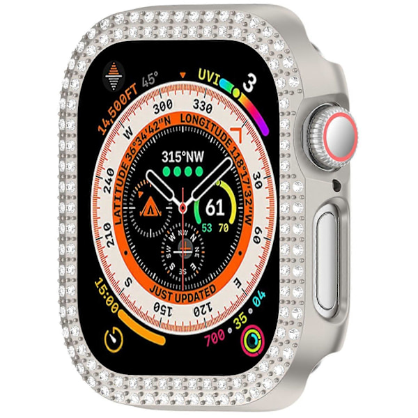 Apple Watch Series 10 46mm -kellolle, Kaksirivinen strassikoristeinen, ontto PC-kellon kehyskotelo Multicolor Style G