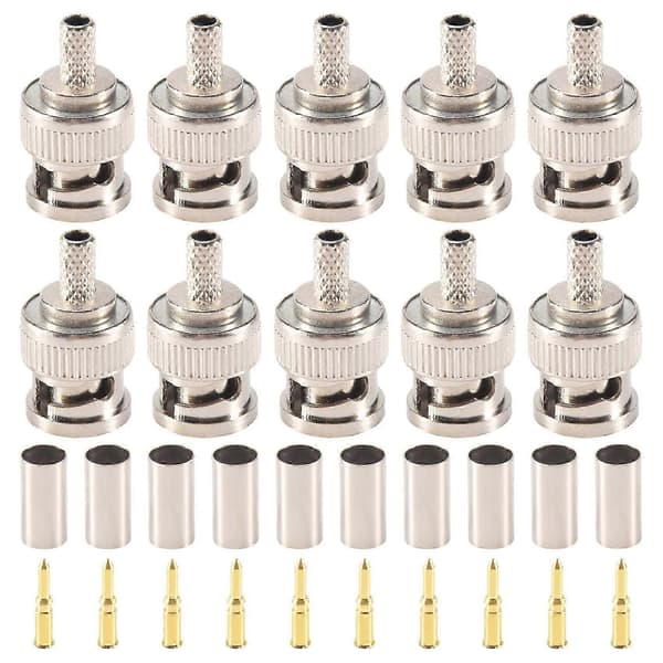 10 uppsättningar 3-delade BNC hane RG58 plugg crimpkontakter[HK]