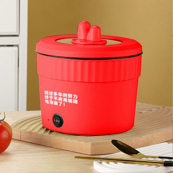 Elektrisk Gryta Non-Stick Ramen Kokare Multifunktionell Gryta för Wok Stek Nudlar Ramen Kokare[HK] 1.8L Kimchi Pot Red