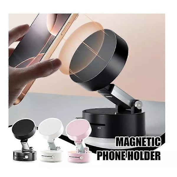 Magnetisk Telefonholder til Bil, 360° Roterende Sugekopholder Sugeadsorption[HK] Black