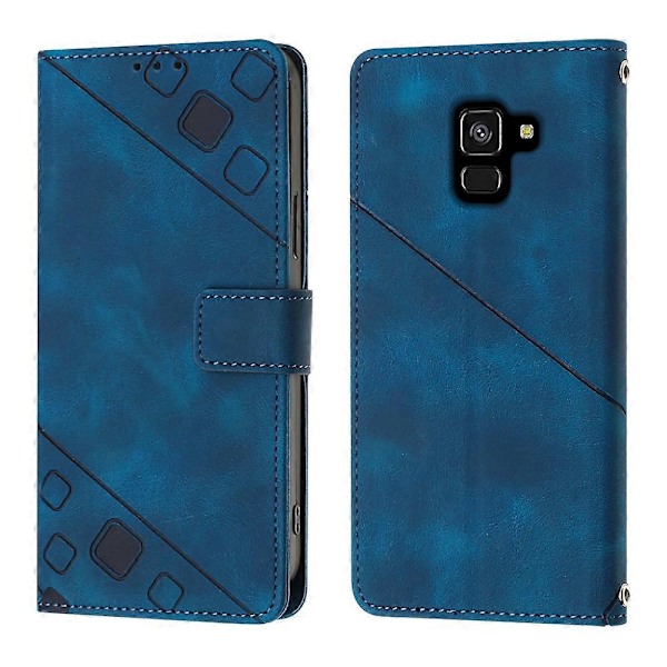 Læder Etui Til Samsung Galaxy A8+ 2018[HK] Blue