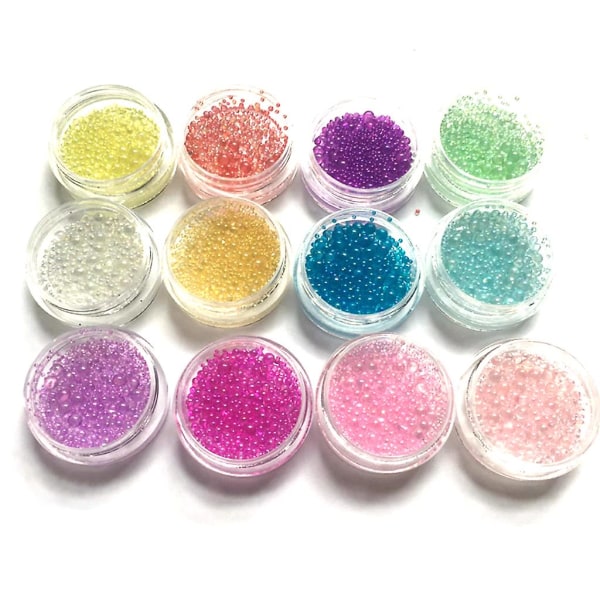 12-väriset UV-pullovesihartsi-minikuplahelmet, jotka sopivat diy-shake-lasille